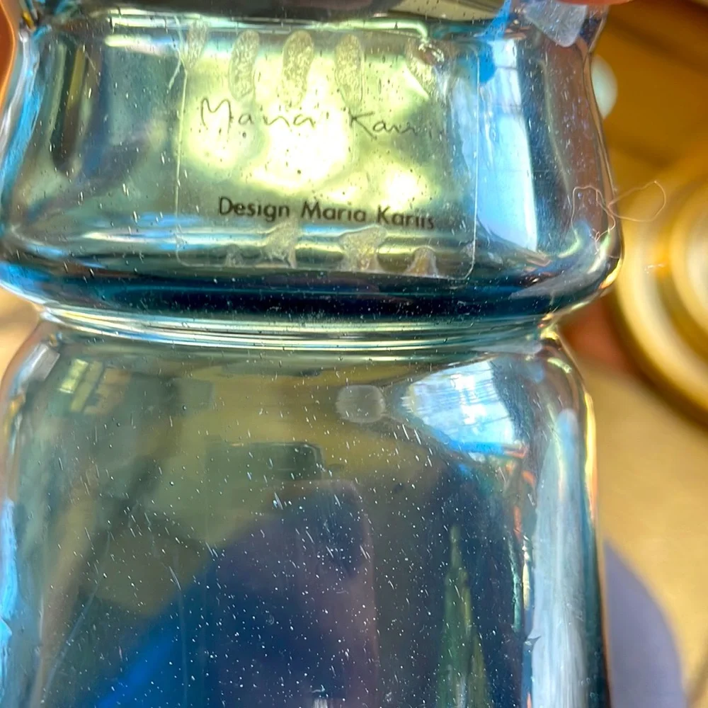 Vintage 90’s IKEA Maria Kariis cobalt‎ blue glass vase